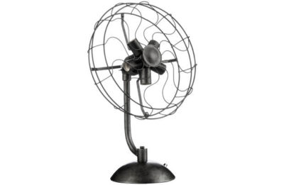 Premier Housewares Vintage Fan Shape Table Lamp - Black.